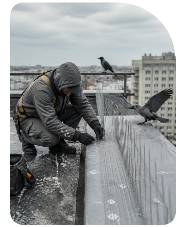 Защита от ворон под ключ в Ноябрьске по цене от 5065 р. | Сенат-Нбс